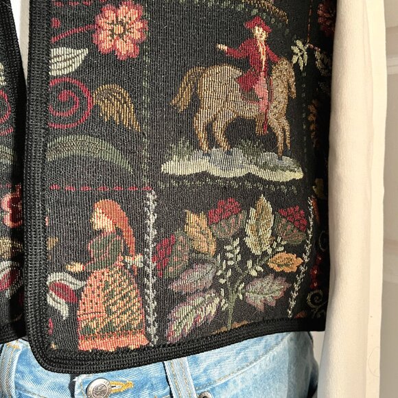 Colourful Nordic Floral Tapestry Vest by Vitabella Womens Medium - Picture 3 of 6